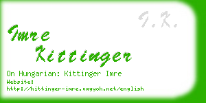 imre kittinger business card